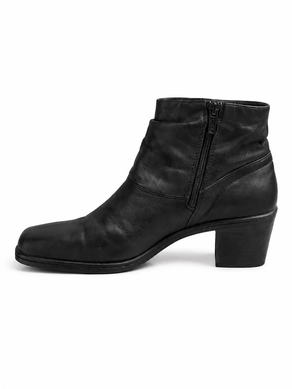 Josef Seibel Black Leather Ankle Booties Side Zip Women’s EU 38 US 7.5